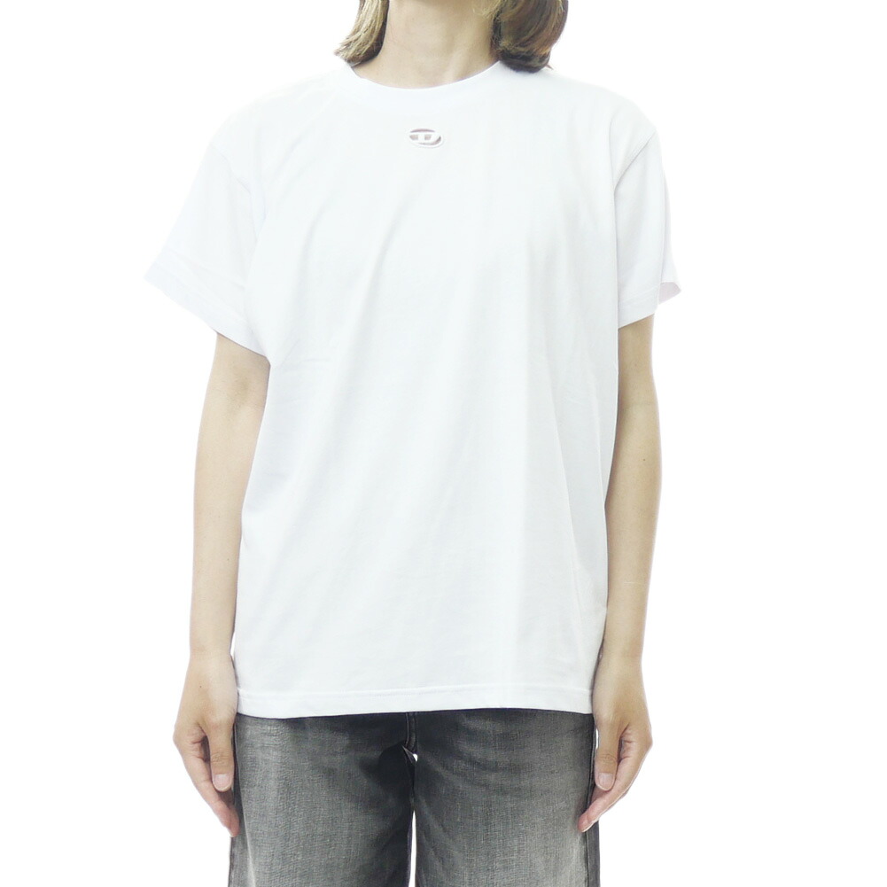 DIESEL ディーゼル レディースクルーネックプルオーバー A17736 0NIAX / T-MAREY T-SHIRT 白いこと