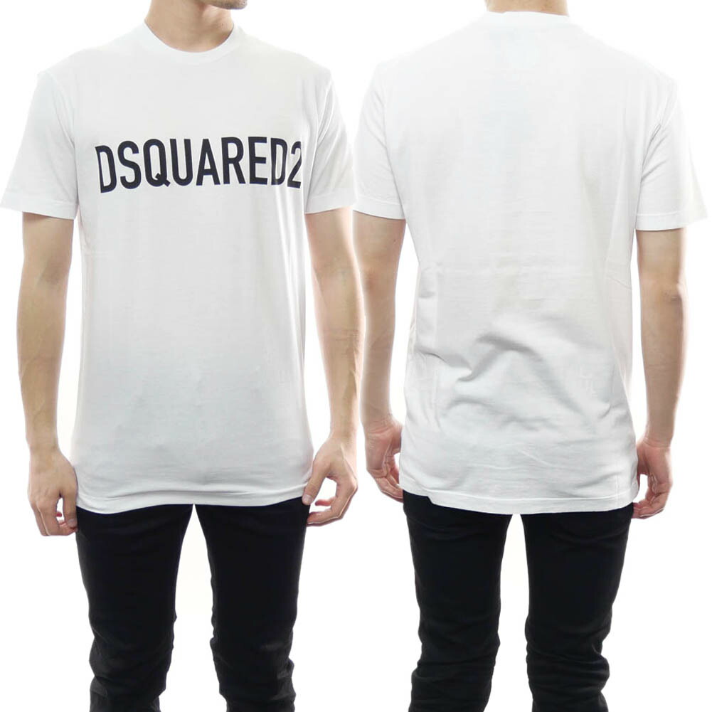 D squared2★大胆なメープルリーフロゴプリントTシャツ★送関込 デニムと相性抜群》【DSQUARED2】リーフ Tシャツ