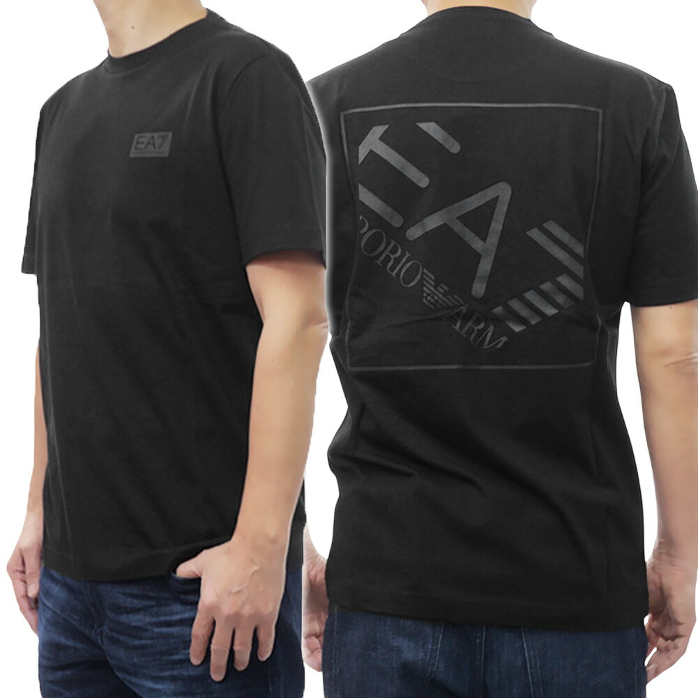EMPORIO ARMANI エンポリオアルマーニ EA7 メンズクルーネックTシャツ 7M001487 AF17789 ブラック 2026春夏新作