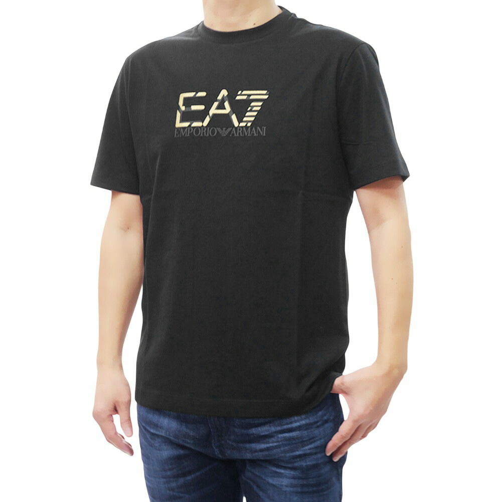 EMPORIO ARMANI エンポリオアルマーニ EA7 メンズクルーネックTシャツ 7M001562 AF17789 ブラック 2026春夏新作