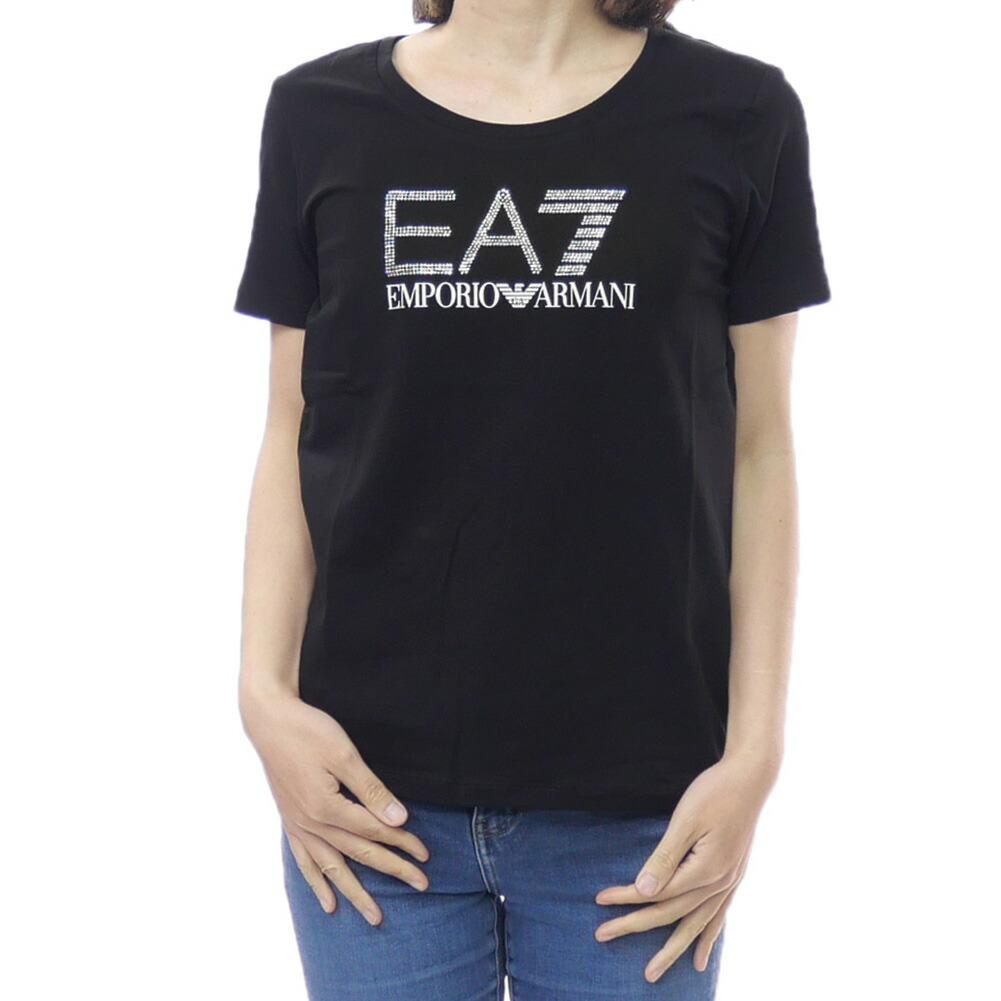 EMPORIO ARMANI エンポリオアルマーニ EA7 レディースクルーネックティーシャツ 7W000536 AF10373 黒いこと 2026春夏新作
