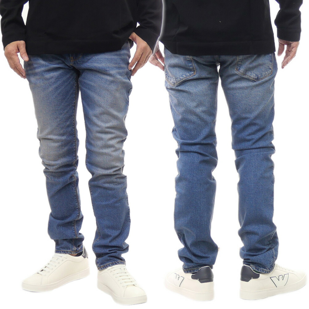 【PS25FW186】PAUL SMITH ジーンズ M2A 301ZW T21601 Men's Tapered-Fit Indigo-Rinse 'Crosshatch Stretch' Jeans