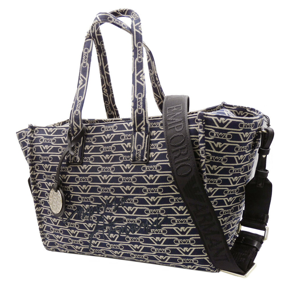 セールSS EMPORIO ARMANI エンポリオアルマーニ バッグ レディース 2WAY ハンドバッグ EW000370 AF12993 総柄 ロゴ ネイビー 楽天市場】EMPORIO ARMANI エンポリオアルマーニ 2WAY ハンドバッグ