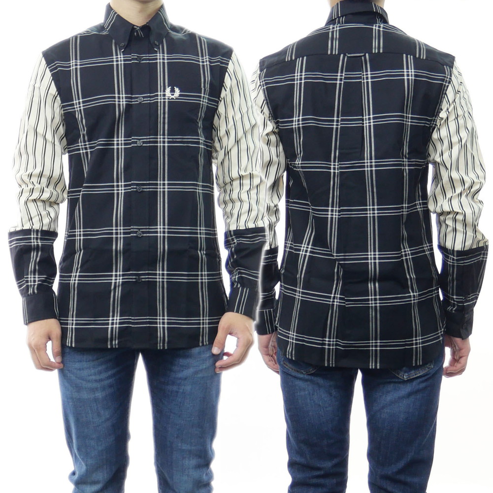 【美品】フレッドペリ　メンズ　チェックシャツ メンズ FRED PERRY フレッドペリー フレペ シャツ チェック 長袖