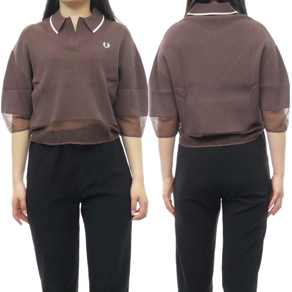 フレッドペリー　FRED PERRY ポロニット FRED PERRY ポロシャツ ポロ 「別注」FRED / オープンニットポロ