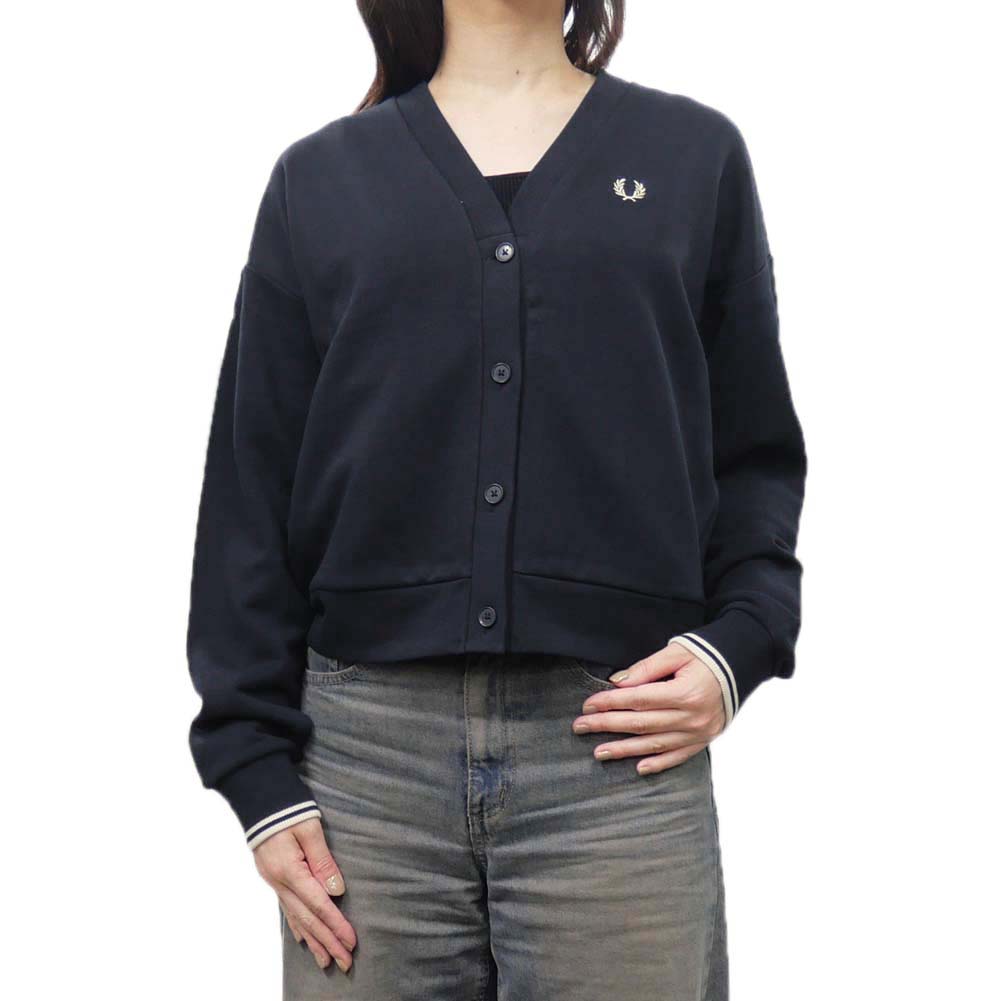 FRED PERRY Vネックカーディガン ダークネイビー FRED PERRY カーディガン 【FRED for JOURNAL STANDARD】別注