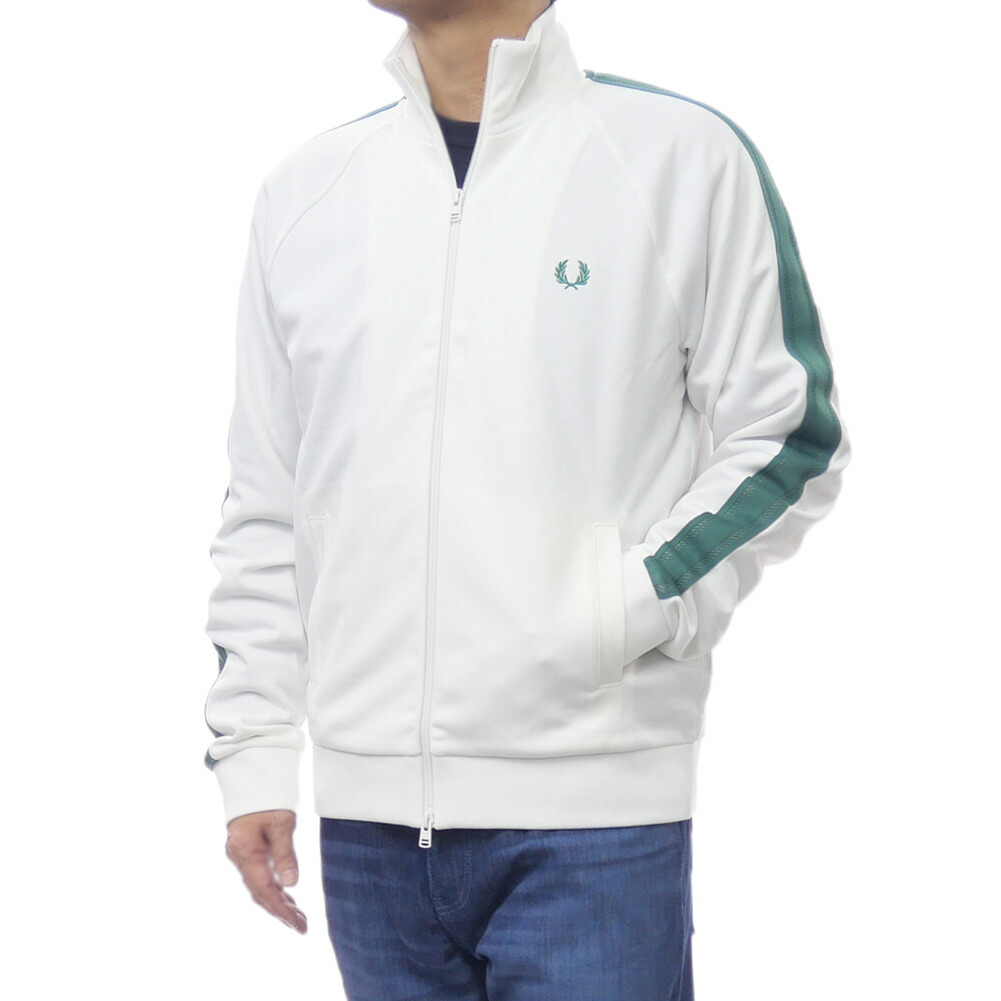 FRED PERRY フレッドペリー メンズジップアップスウェット J1325 MESH TAPED TRACK JACKET 白いこと
