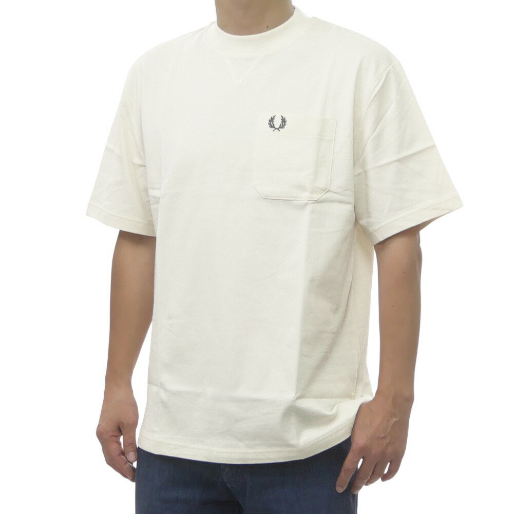FRED PERRY フレッドペリー メンズクルーネックティーシャツ M2408 / POCKET DETAIL T-SHIRT 象牙色 2026春夏新作