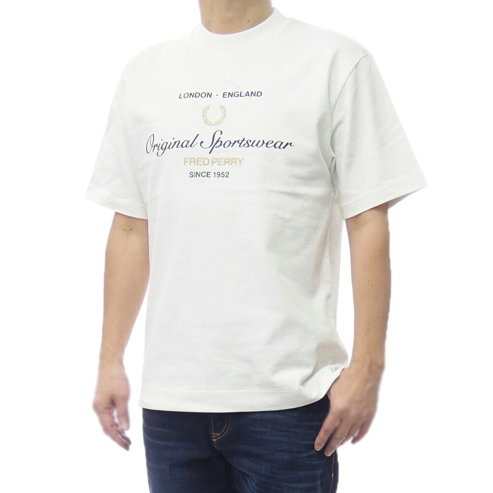 FRED PERRY フレッドペリー メンズクルーネックティーシャツ M2407 / ORIGINAL SPORTSWEAR T-SHIRT 白いこと 2026春夏新作 Tシャツ・カットソー-トップス-メンズファッション