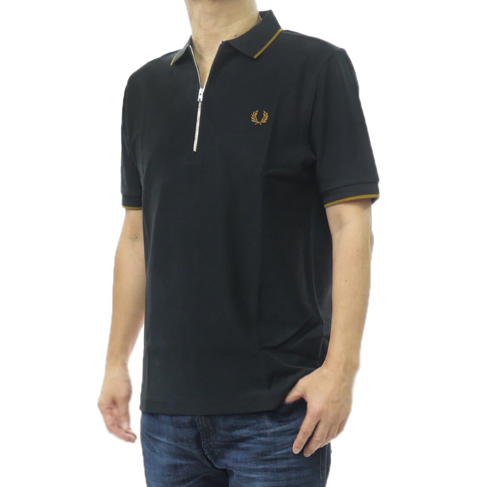 FRED PERRY フレッドペリー メンズハーフジップポロシャツ M2480 / CREPE PIQUE POLO SHIRT 黒いこと 2026春夏新作