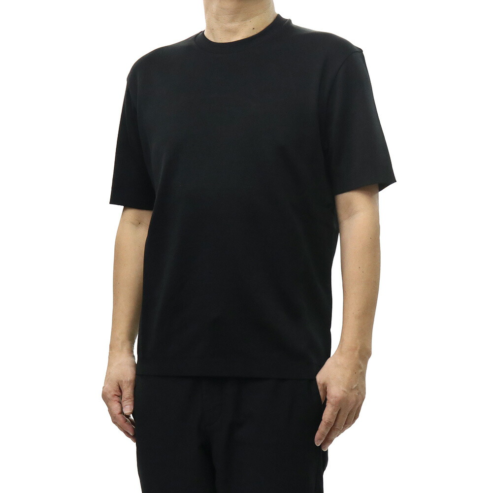 HERNO ヘルノ メンズクルーネックTシャツ JG000206U 52059 ブラック 2026春夏新作