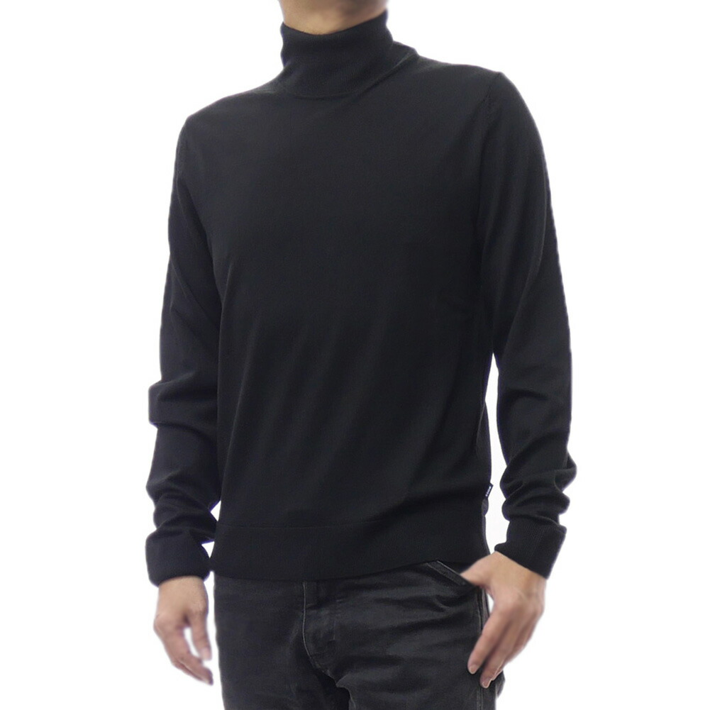 極美品 BOSS ヒューゴボス インディゴ染めコットンモックネックセーター XL 極美品 BOSS ヒューゴボス インディゴ染めコットンモックネック