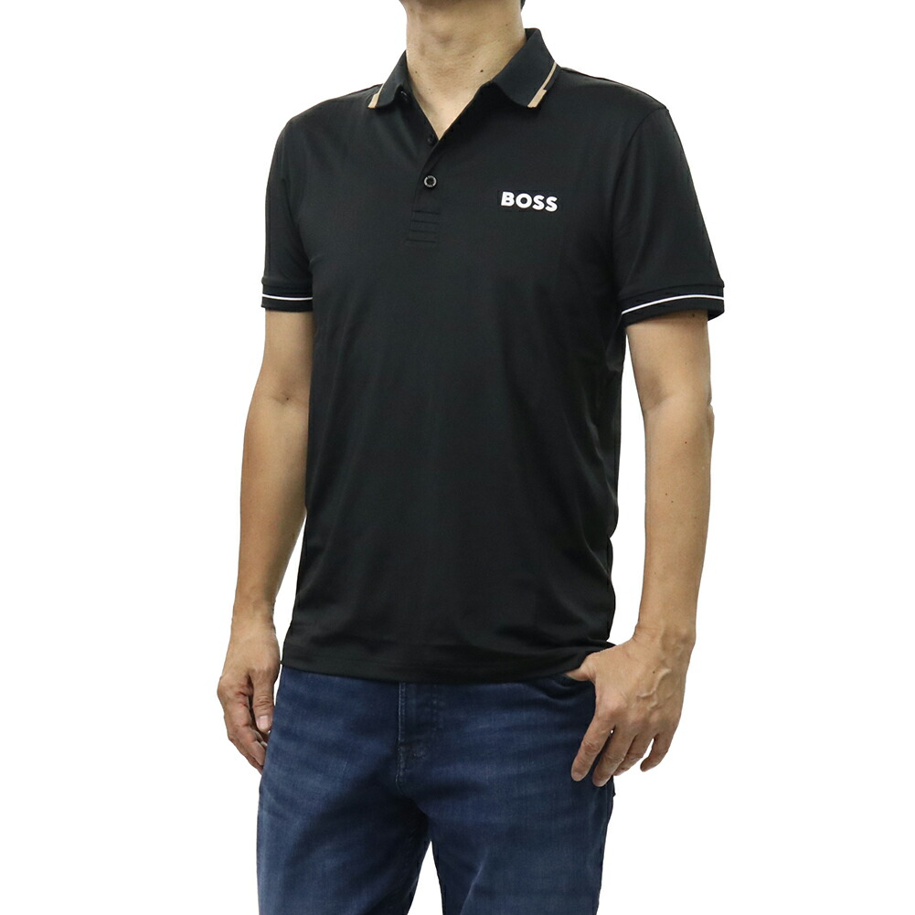 HUGO BOSS ヒューゴボス メンズスポーツシャツ 50506203 10258089 / Paul Pro 黒いこと 定番一般受け商いもの