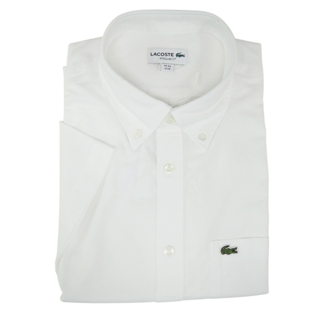 LACOSTE ラコステ メンズ半袖カジュアルシャツ CH1917 ホワイト