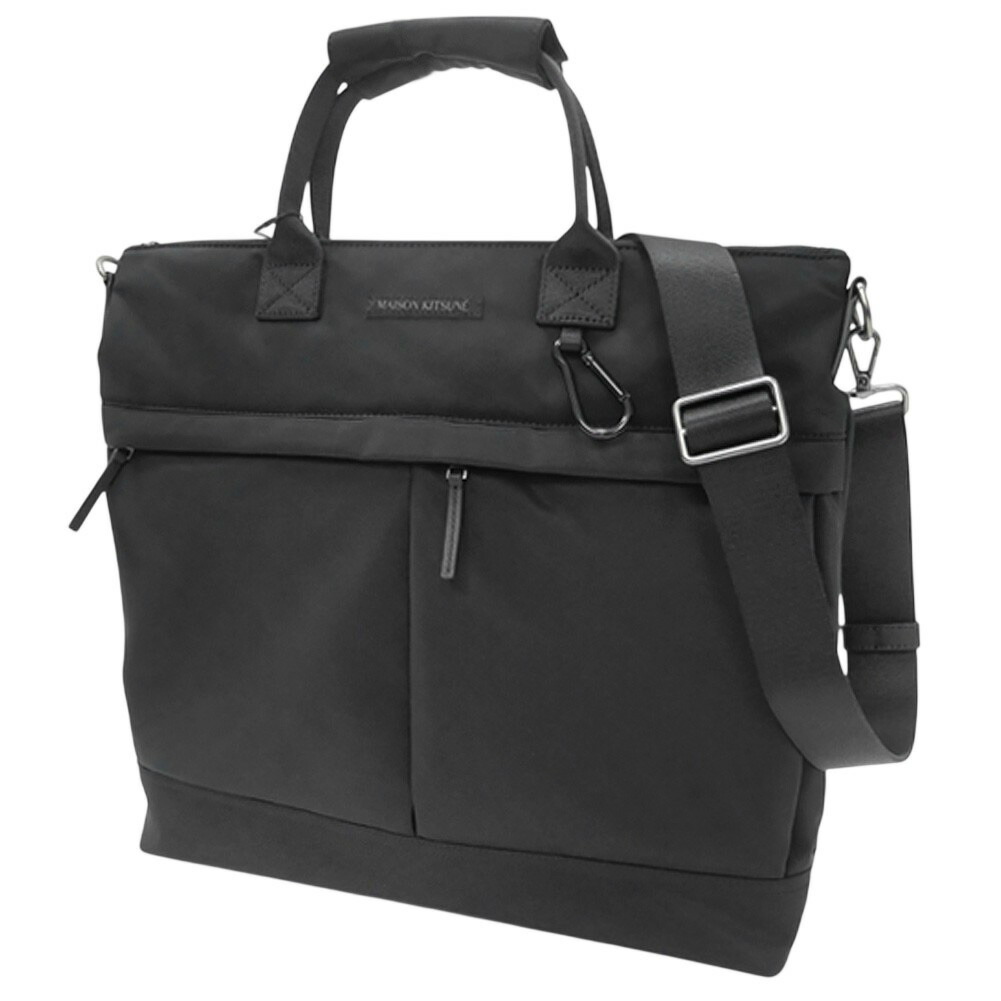 MAISON KITSUNE メゾンキツネ ユニセックス トートバッグ QU05112 WB0043 / NYLON TOTE ブラック 2026春夏新作