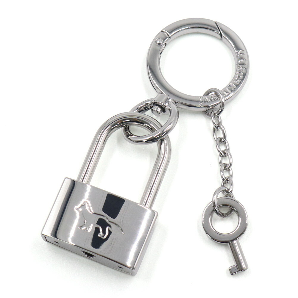 MAISON KITSUNE メゾンキツネ 手懸かり輪っか/キーホルダー QU06903AM1002 / PADLOCK CHARM しろがね色 2026春夏新作 財布・ケース-キーホルダー