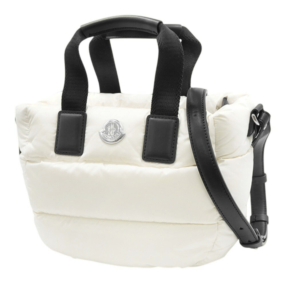 【美品】 MONCLER CARADOC ミニ ハンドバッグ ホワイト ホワイト Caradocトートバッグ : バッグ&スモールアクセサリー