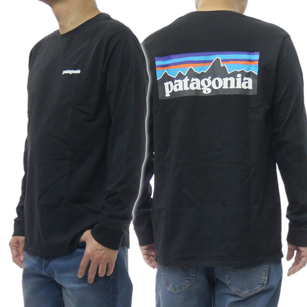 PATAGONIA パタゴニア メンズクルーネックロングティーシャツ 38518/M’S L/S P-6 LOGO RESPONSIBILI-TEE (メンズロングスリーブP-6ロゴレスポンシビリティー) 黒いこと 定番一般受け商いもの