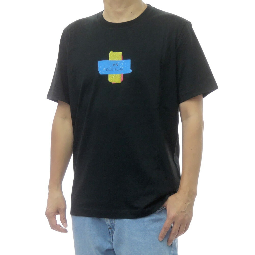 なおなお書き PAUL SMITH 極点スミス メンズクルーネックティーシャツ M2R 011R VP5795 黒いこと 2026春夏新作