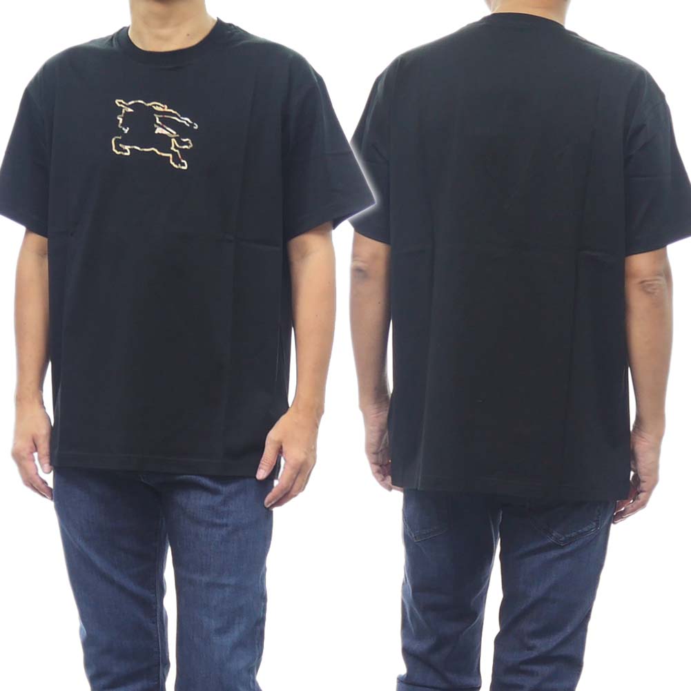 【期間限定ポイント5倍】BURBERRY バーバリー メンズ クルーネックTシャツ 8070681 1 / PADBURY ブラック EKD 馬上の騎士 プリント 半袖 カットソー コットン100% オーバーサイズ トップス|BIVLABO