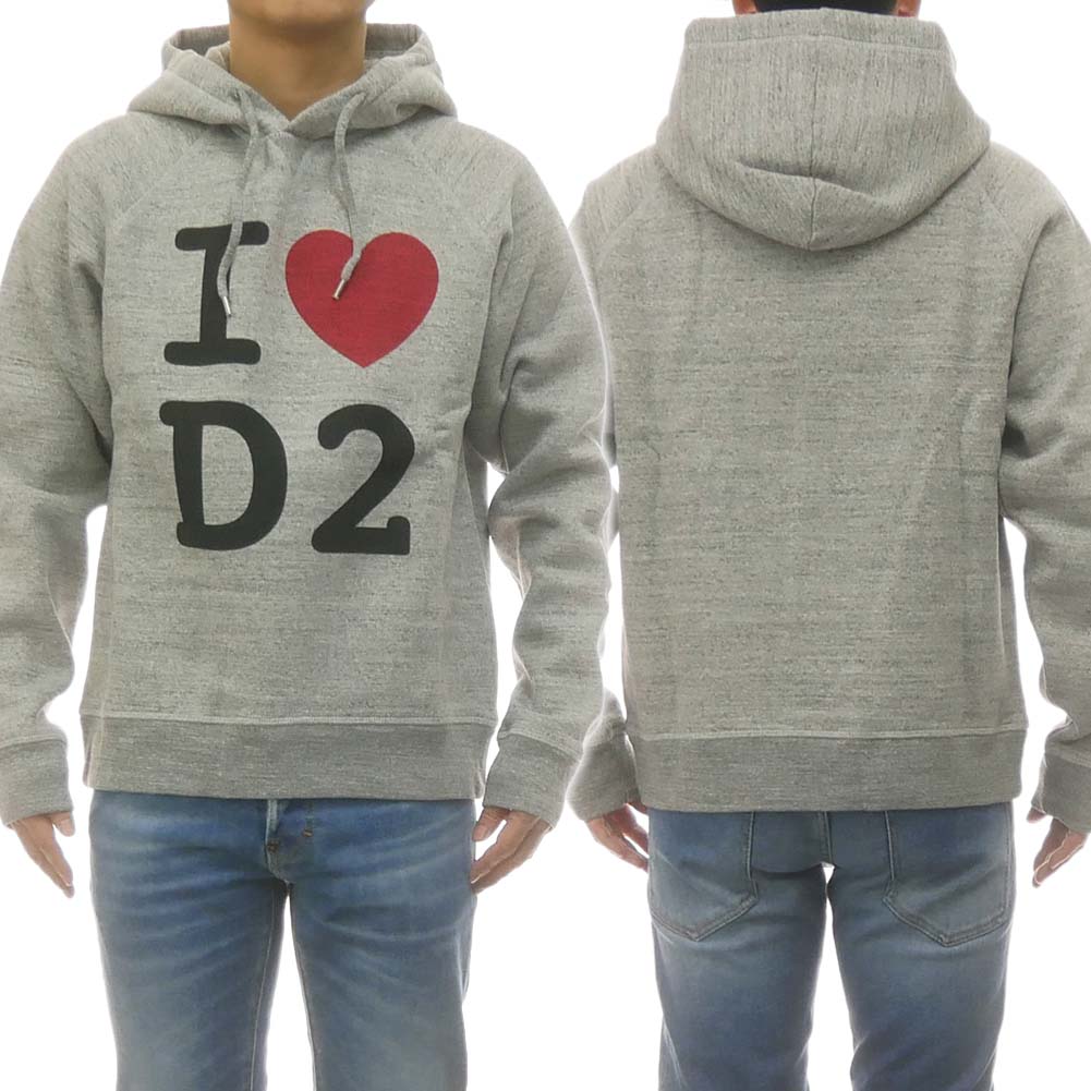 【期間限定ポイント5倍】DSQUARED2 ディースクエアード メンズ プルオーバー パーカー S74GU0400 S25148 グレー I LOVE D2 ロゴ プリント フーディ 裏起毛 スウェット カジュアル インポート｜BIVLABO 14,688円