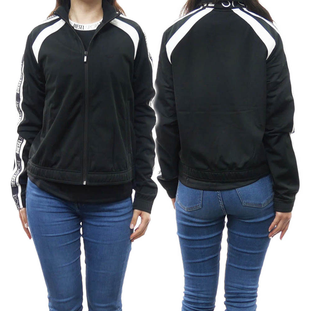【期間限定ポイント5倍】DIESEL ディーゼル レディース ジップアップスウェット A09471 ONEAF / AWST-ENERA-HT36-JACKET ブラック トラックジャケット スポーティー｜BIVLABO
