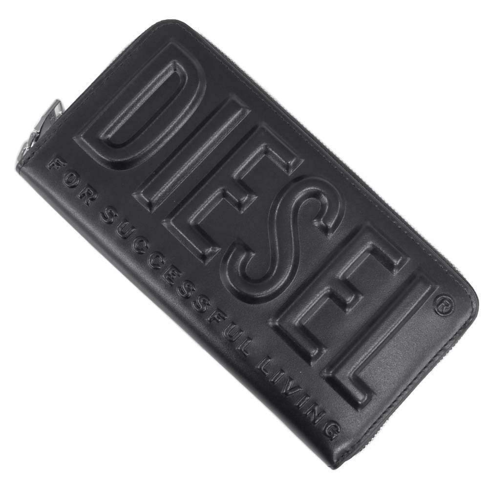 【期間限定ポイント5倍】DIESEL ディーゼル メンズ ラウンドファスナー長財布（小銭入れ付き） X10006 PR818 / DSL 3D-CONTINENTAL ブラック 定番 人気商品 ロゴ レザー｜BIVLABO 18,944円