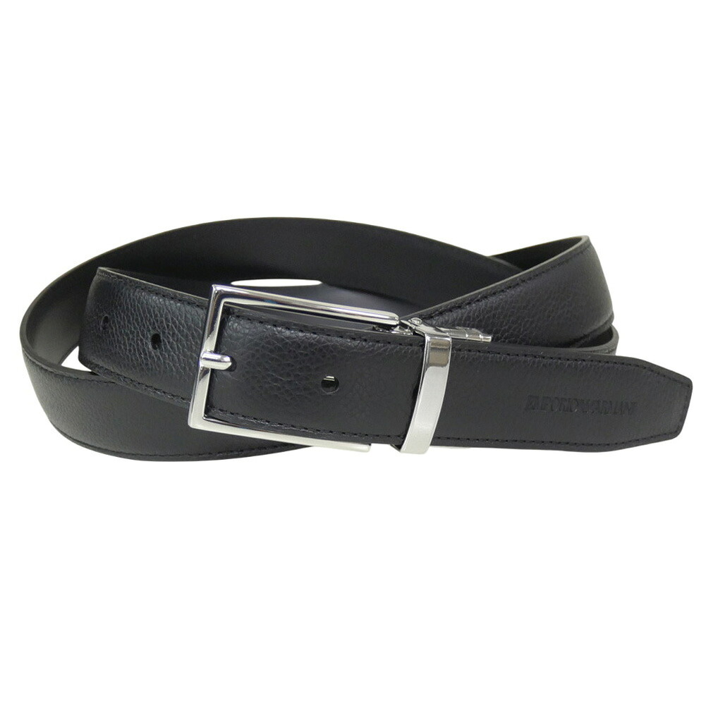 【期間限定ポイント5倍】EMPORIO ARMANI エンポリオ アルマーニ メンズ イタリア製リバーシブル レザーベルト EM001598 AF14630 ブラック 定番 人気商品 ビジネス プレゼント|BIVLABO