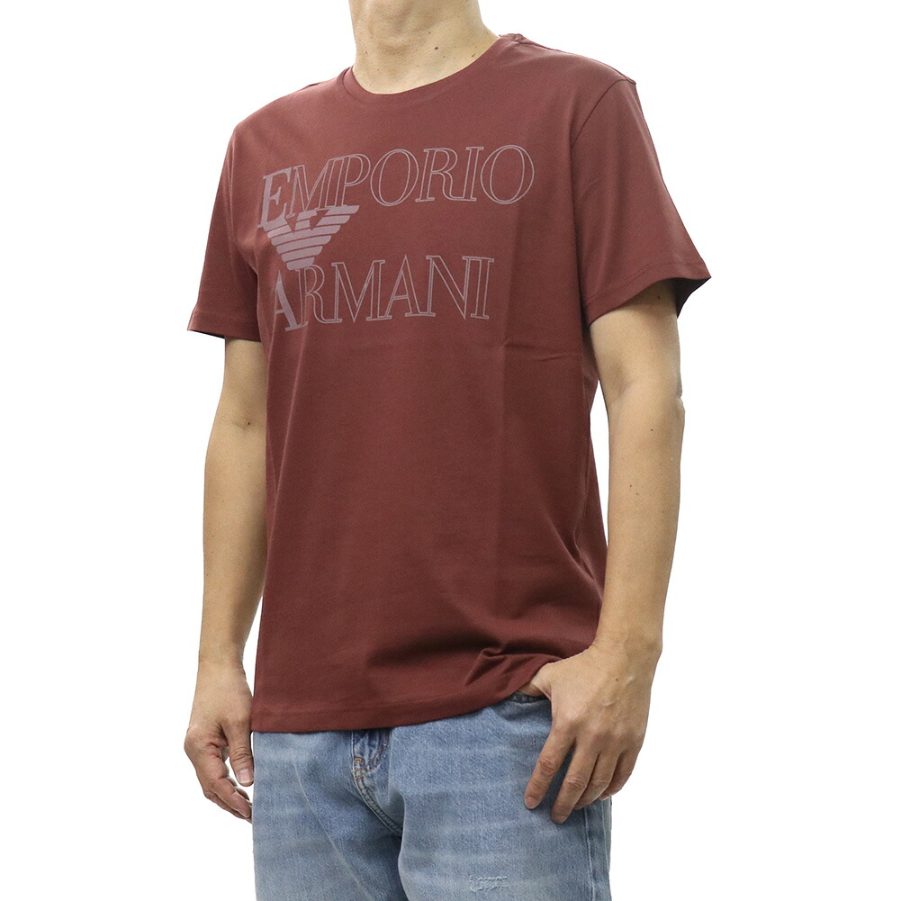 【期間限定ポイント5倍】EMPORIO ARMANI SWIMWEAR エンポリオ アルマーニ スイムウェア クルーネックTシャツ EM000574 AF20434 ブラウン ロゴ プリント|BIVLABO