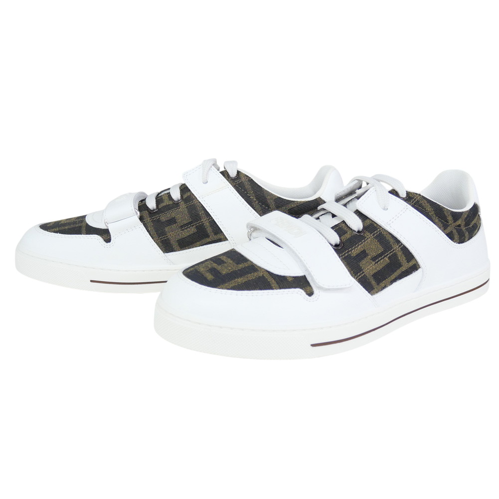 【期間限定ポイント5倍】FENDI フェンディ キッズ レディース ローカット スニーカー JMR476 AHGY ホワイト×ブラック レザー 大人もOK 靴|BIVLABO