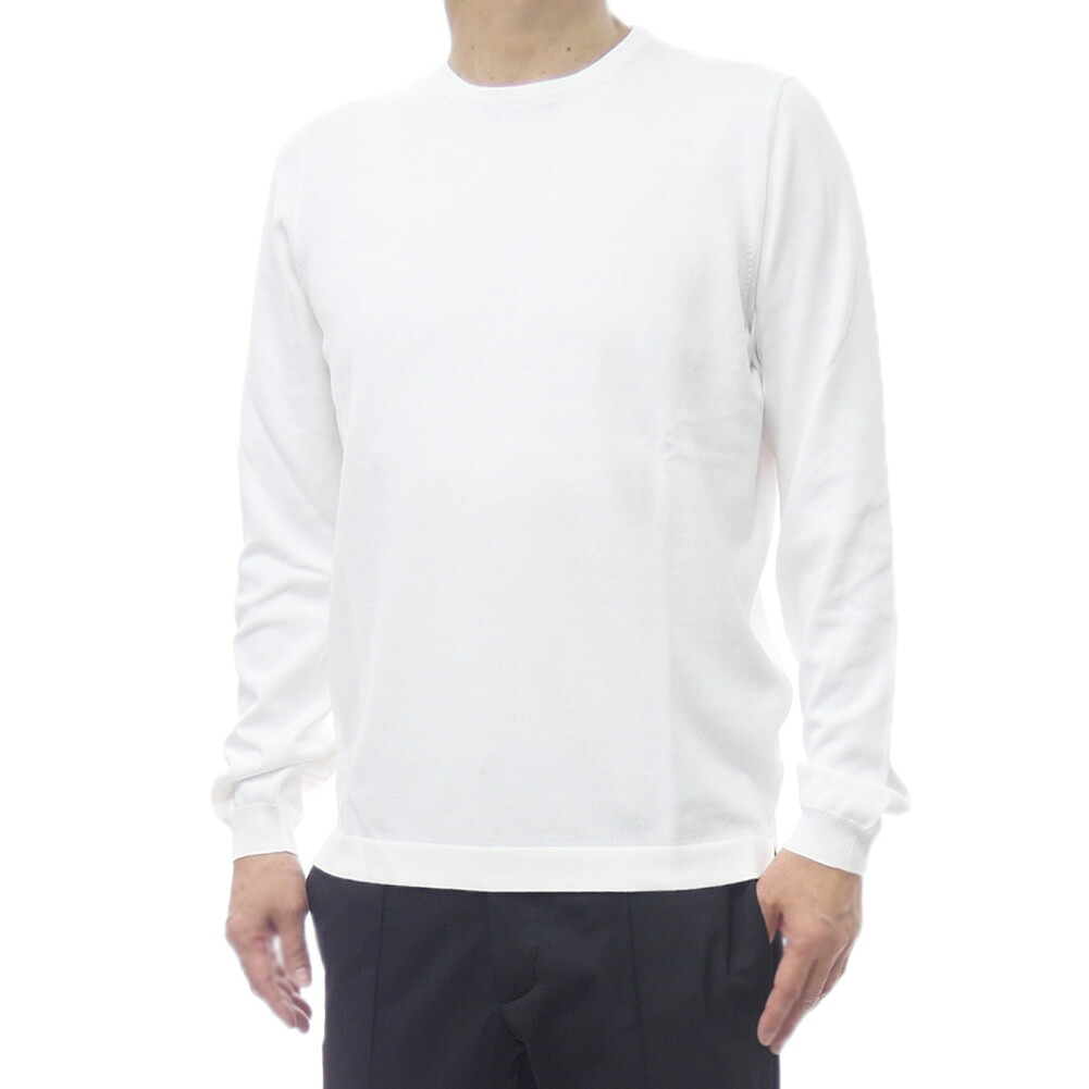 【期間限定ポイント5倍】GRAN SASSO グランサッソ メンズ クルーネックニット セーター 58136 18120 / PARRICOLLO M/L ホワイト サマーニット 清涼｜BIVLABO
