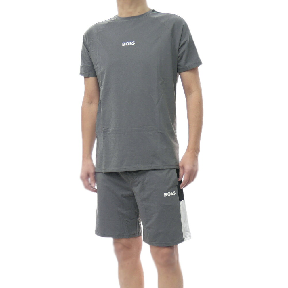 【期間限定ポイント5倍】HUGO BOSS ヒューゴボス メンズ セットアップ 50557587 10161407 / Balance Short Set パジャマ ルームウェア 半袖 Tシャツ ショートパンツ ショーツ ハーフパンツ 上下セット グレー｜BIVLABO