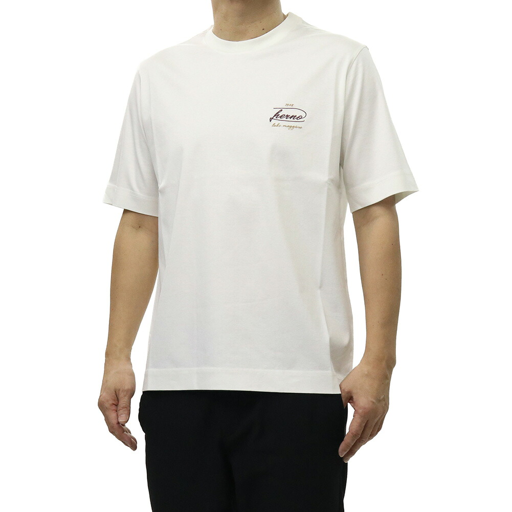 【期間限定ポイント5倍】HERNO ヘルノ メンズ クルーネックTシャツ JG000282U 52131 丸首 半袖 カットソー ロゴ刺繍 エンブロイダリー コットン 綿100% カジュアル 上質 インポート クリーム|BIVLABO
