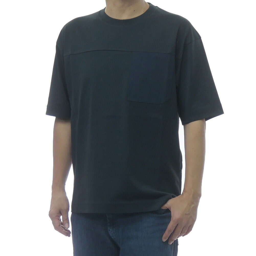 【期間限定ポイント5倍】HERNO ヘルノ メンズ クルーネックTシャツ JG000275U 52000 コットン 防縮 サンフォライズド加工 ナイロン 異素材 胸ポケット 腰ポケット 半袖 カットソー トップス プルオーバー インポート ネイビー｜BIVLABO