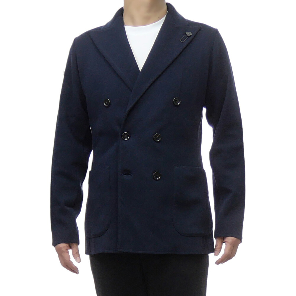 【期間限定ポイント5倍】LARDINI ラルディーニ ダブル6Bニットジャケット ESLJM57 ES64002 ブランド カジュアル きれいめ 上品 コットン 綿 メンズ ダークネイビー|BIVLABO