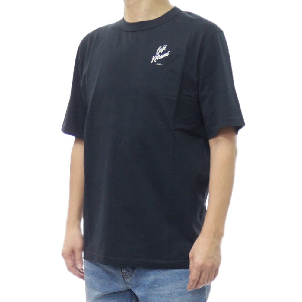 【期間限定ポイント5倍】MAISON KITSUNE メゾンキツネ CAFE KITSUNE カフェキツネ クルーネックTシャツ PU00105KJ7014 / CAFE KITSUNE RELAX TEE-SHIRT ブラック｜BIVLABO