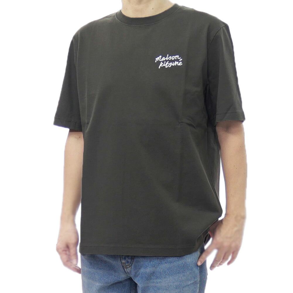 【期間限定ポイント5倍】MAISON KITSUNE メゾンキツネ クルーネックTシャツ MM00126KJ7025 / MK HANDERITING COMFORT TEE-SHIRT 半袖 グレー|BIVLABO