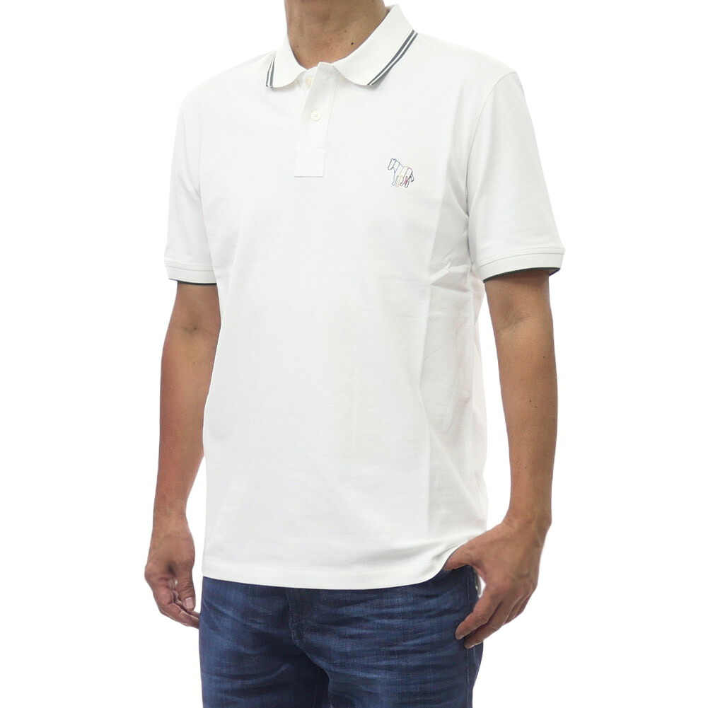 【期間限定ポイント5倍】PS PAUL SMITH ポールスミス メンズ ポロシャツ M2R 151LE V21511 半袖 マルチストライプ コットン カノコ 鹿の子 ホワイト|BIVLABO