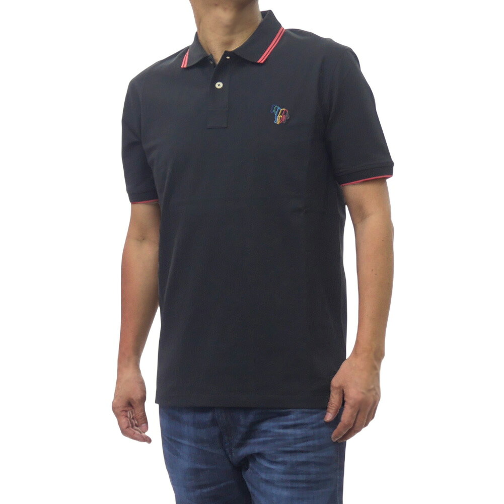 【期間限定ポイント5倍】PS PAUL SMITH ポールスミス メンズ ポロシャツ M2R 151LE V21511 半袖 マルチストライプ コットン カノコ 鹿の子 ブラック|BIVLABO