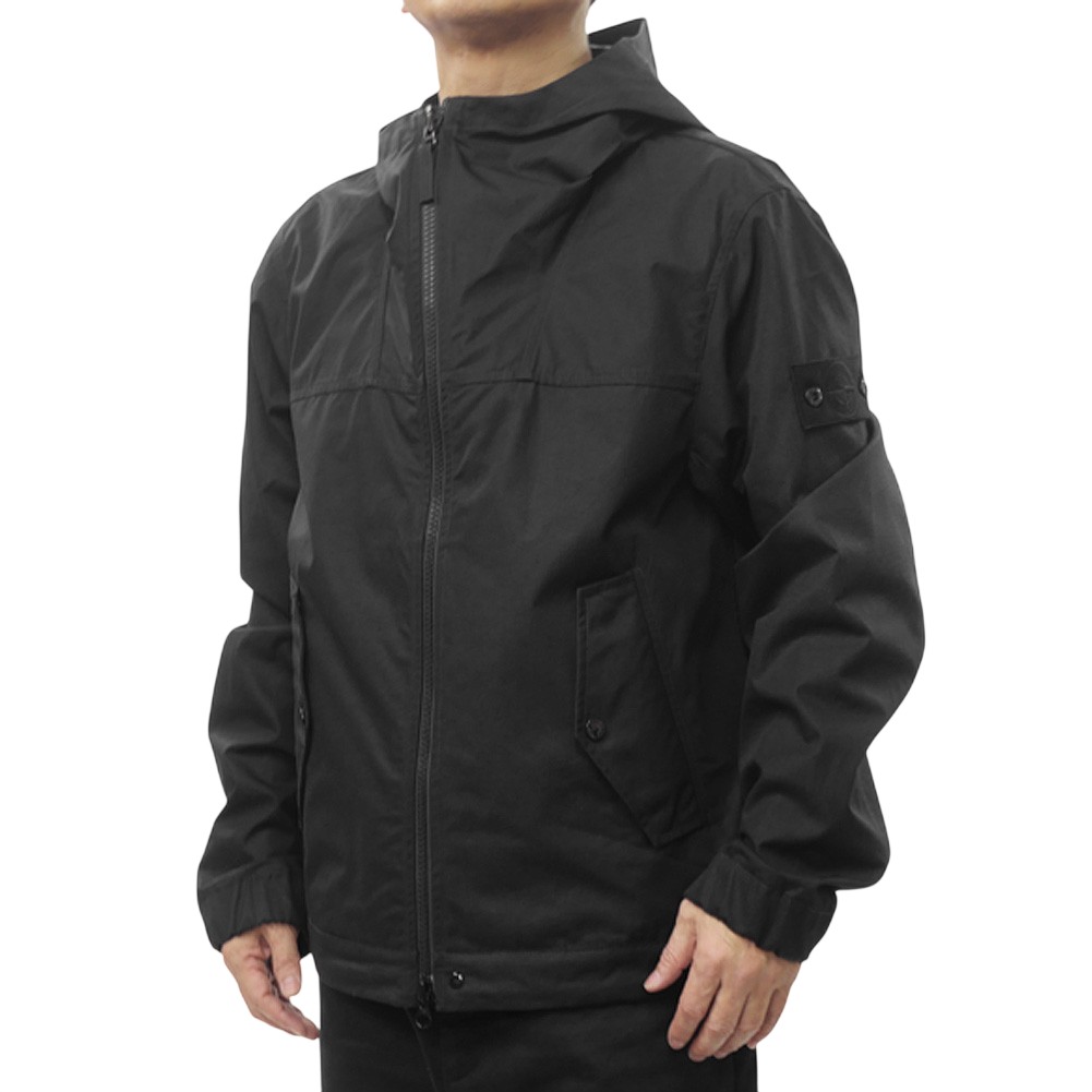 【期間限定ポイント5倍】STONE ISLAND ストーンアイランド メンズ ブルゾン 4100037 S0F01 防風 全天候型 コットン フード付き ジャケット ブラック｜BIVLABO