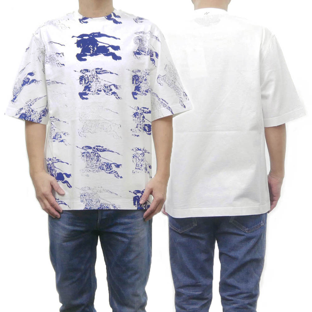 【期間限定ポイント5倍】BURBERRY バーバリー メンズ クルーネック Tシャツ 8081369 1 / SP24-GRAPHICS-OTS-3 ホワイト 丸首 ロゴ イタリア製 半袖 ストリート モード｜BIVLABO