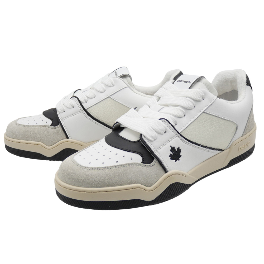 【期間限定ポイント5倍】DSQUARED2 ディースクエアード メンズ ローカット スニーカー SNM0315 01607269 / SPIKER ホワイト レザー インポート 30代 40代|BIVLABO