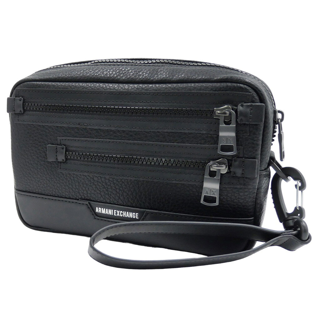 【期間限定ポイント5倍】ARMANI EXCHANGE アルマーニ エクスチェンジ A/X メンズ ポーチ バッグ セカンドバッグ 958556 4F863 ブラック クラッチバッグ ハンドバッグ|BIVLABO