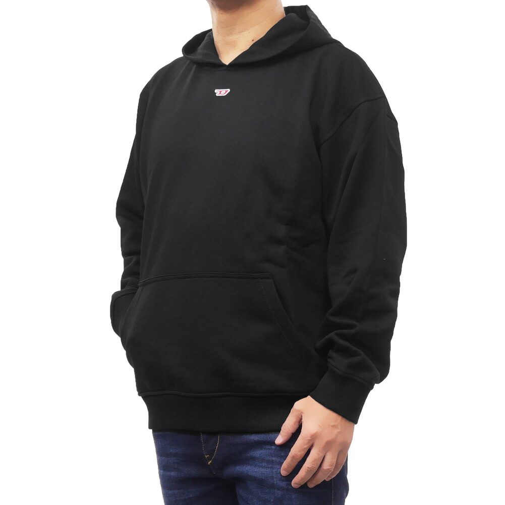 【期間限定ポイント5倍】DIESEL ディーゼル メンズ プルオーバー パーカー A14909 0GEAD / S-BOXT-HOOD ブラック ロゴ刺繍 シンプル フレンチテリー|BIVLABO
