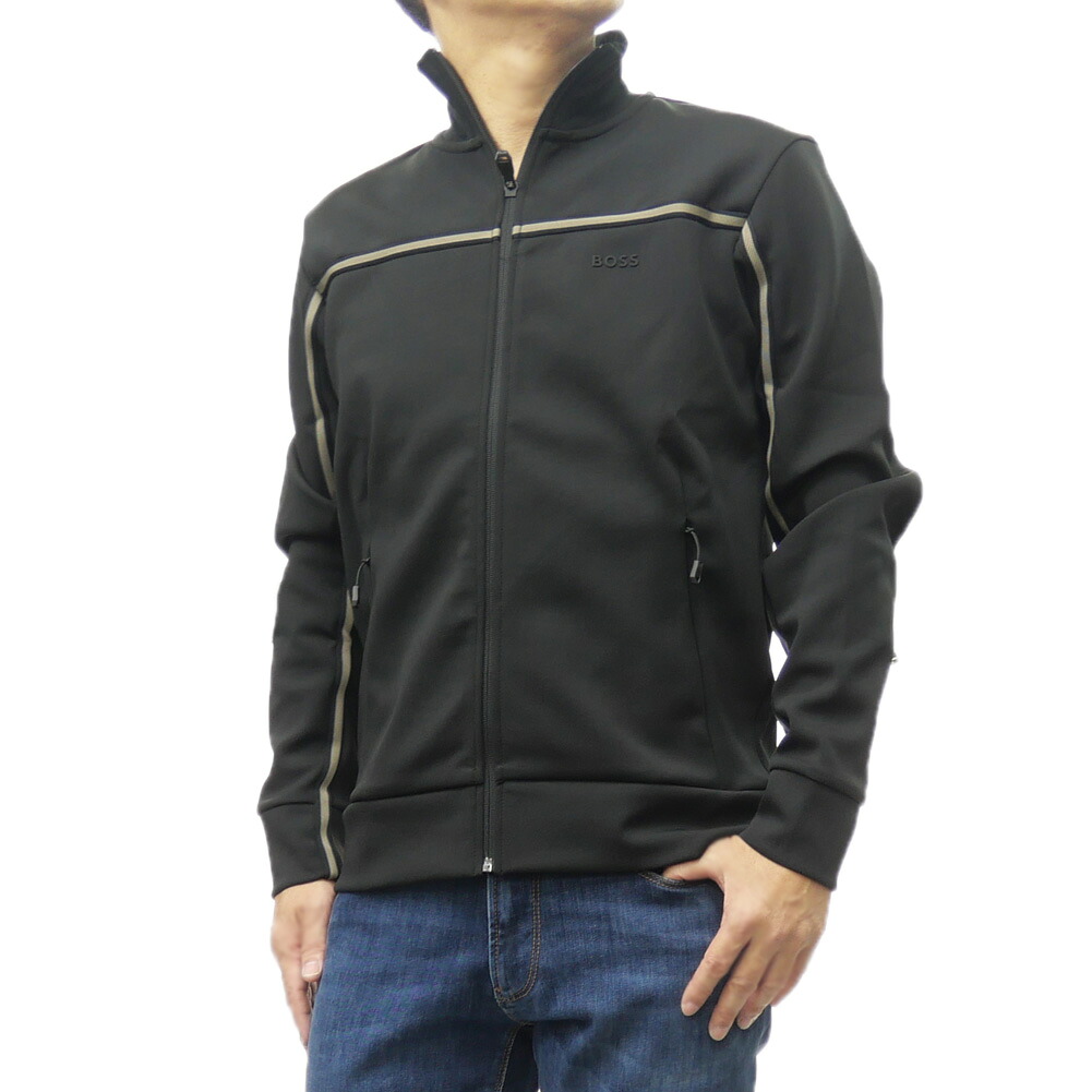 【期間限定ポイント5倍】HUGO BOSS ヒューゴボス メンズ ジップアップ スウェット 50523896 10263369 / Skazl ブラックジップポケット トラックジャケット|BIVLABO