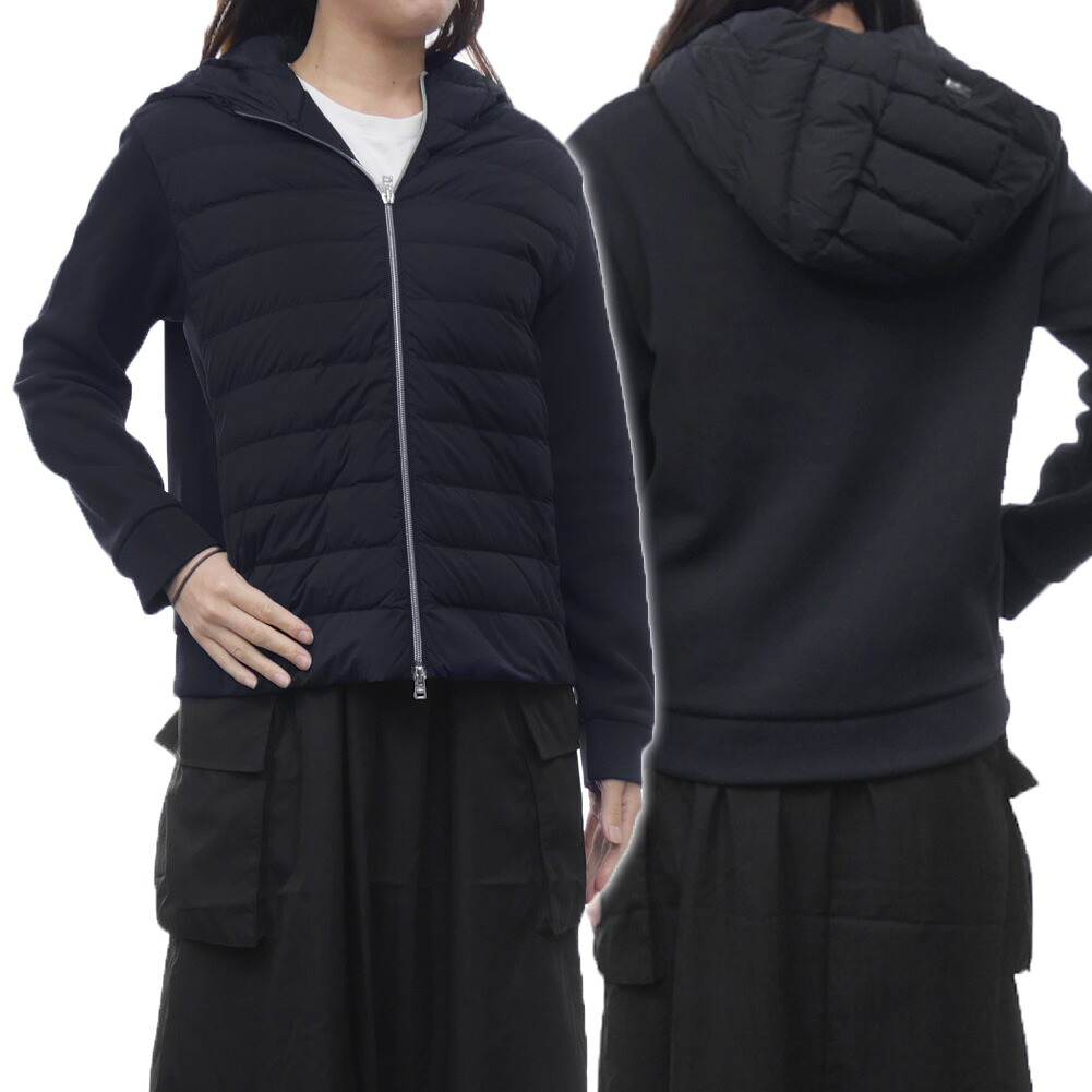 【期間限定ポイント5倍】HERNO ヘルノ レディース ハイブリッド ダウンジャケット JP00005DR 50073 ダークネイビー ブルゾン 防寒 ハイランク インポート|BIVLABO