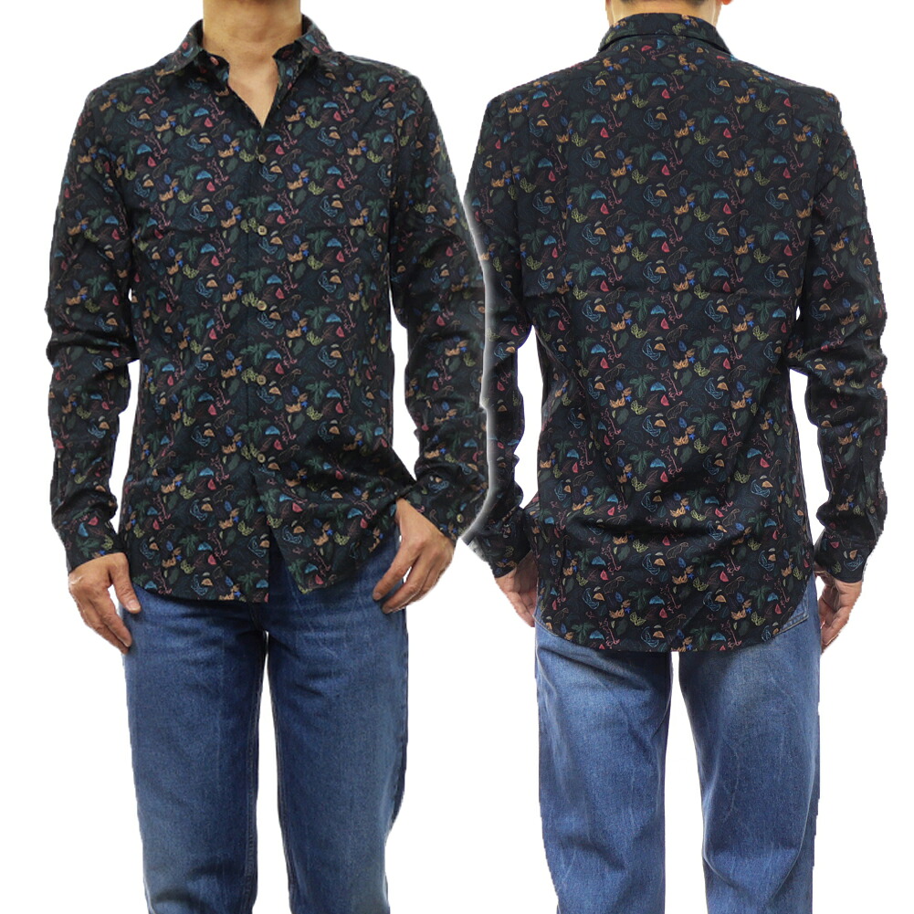 【期間限定ポイント5倍】PS PAUL SMITH ポールスミス メンズ カジュアルシャツ M2R 149T K22105 マルチカラー 総柄 ボタニカル｜BIVLABO