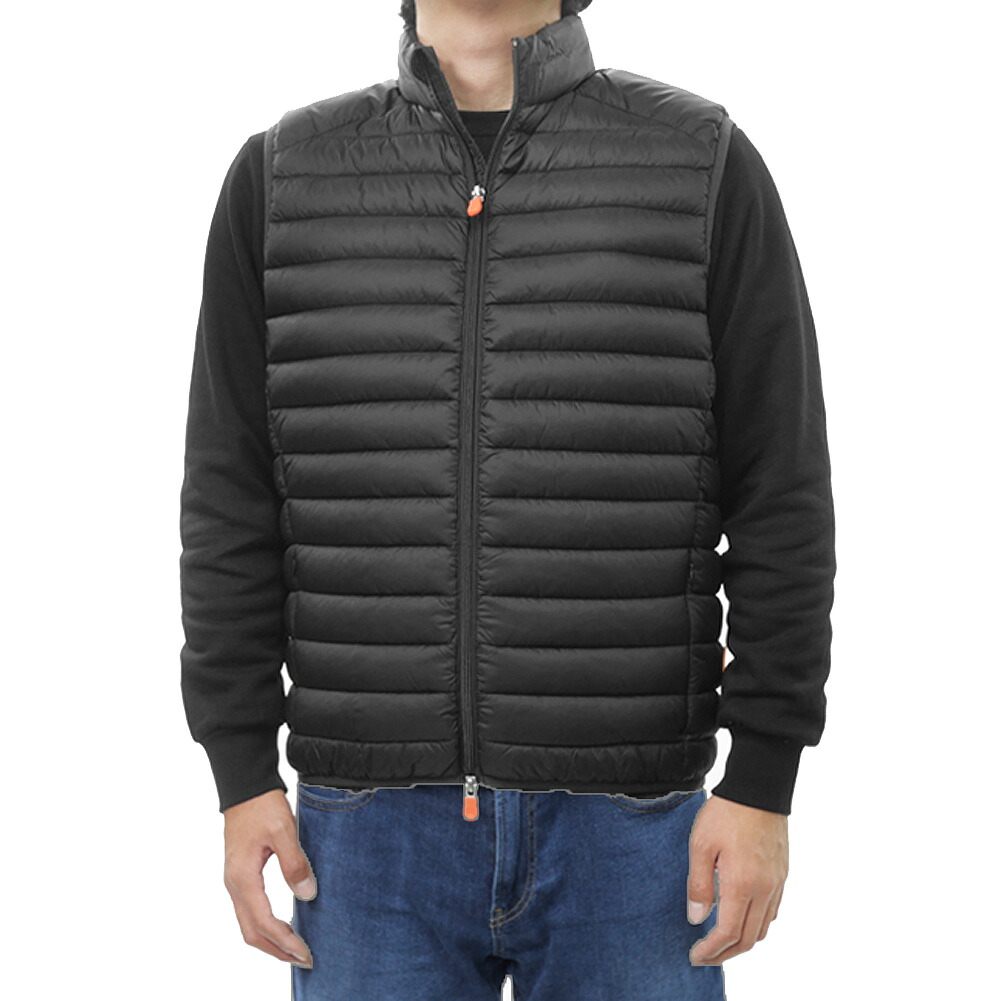 【期間限定ポイント5倍】SAVE THE DUCK セーブザダック メンズ 中綿ベスト D82410M GIGA01 / ADAM ブラックジレ シンプル あたたか サスティナブル｜BIVLABO