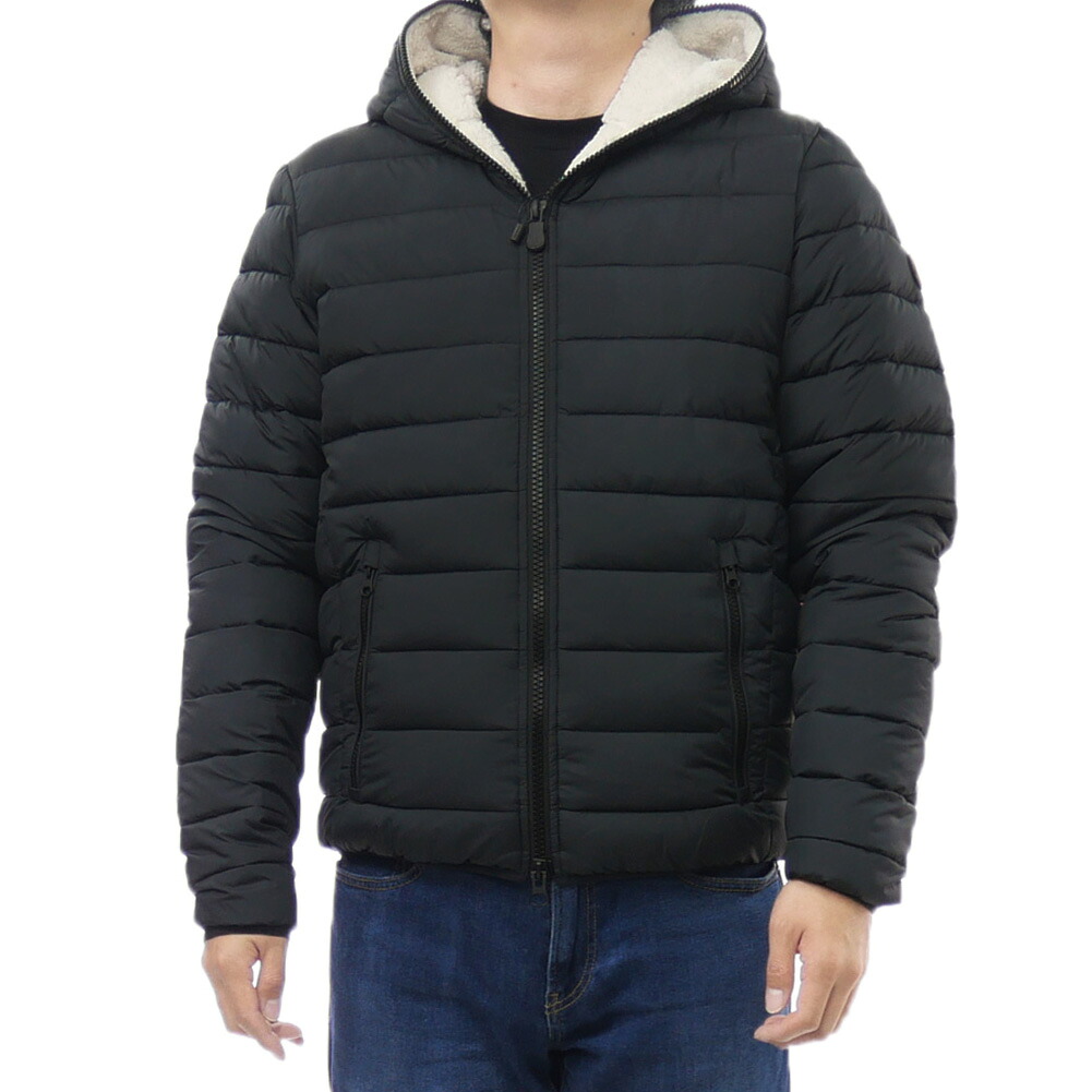 【期間限定ポイント5倍】SAVE THE DUCK セーブザダック メンズ 中綿ジャケット D31859M MIRO21 / BERTIE ブラック ブルゾン 裏ボア 防寒 フード付き｜BIVLABO