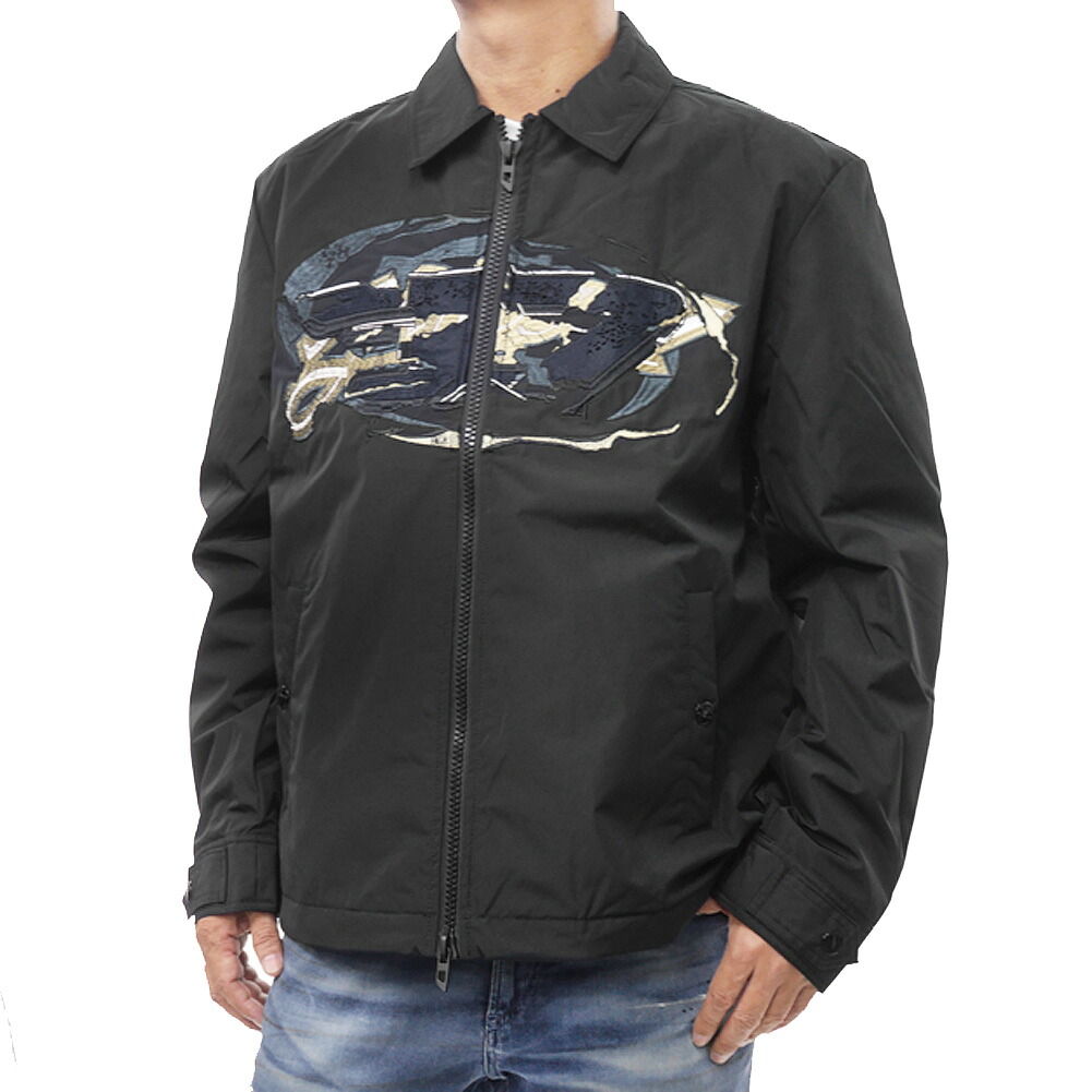 【期間限定ポイント5倍】DIESEL ディーゼル メンズ ジップ ジャケット A19519 0AJFS / J-OACHIM-D-PADD ブラック オーバルD ロゴ ブルゾン アウター カジュアル ストリート インポート ブランド|BIVLABO